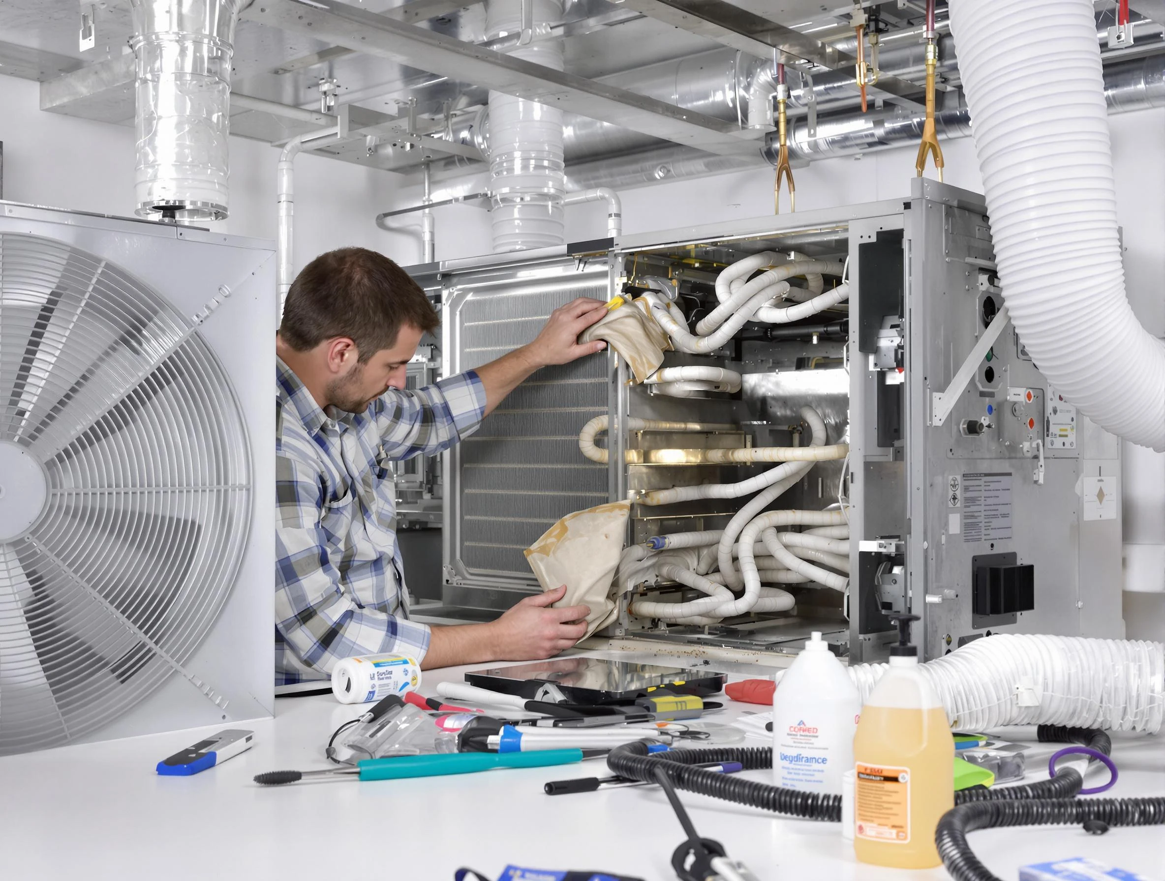 North Versailles Air Duct Cleaning specialist performing precision AC coil cleaning in North Versailles